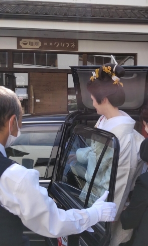 花嫁タクシーです。「☆神社挙式☆秋晴れの美保神社☆☆☆」