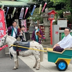 チンドン屋に初挑戦!『氏子立石チンドン道中』(5月5日「くまのこどもまつり」告知として)