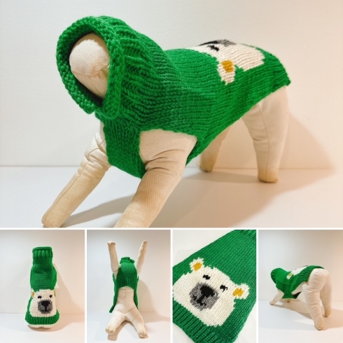 WHITE BEAR「丁寧に編まれた、犬用の手編みセーターです。」