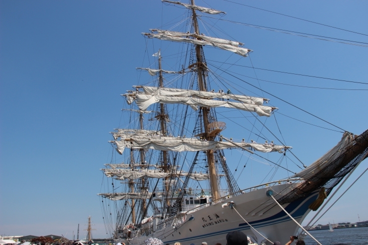 「海フェスタ東三河　船の一般公開：練習帆船「海王丸」一般公開セイルドリル終了！（16:00現在）」