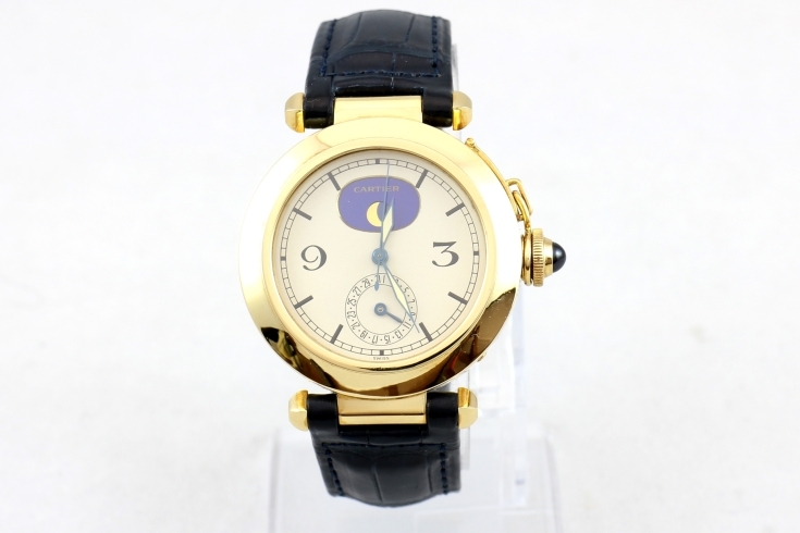 「カルティエ　Ｋ18　パシャ　ムーンフェイズ　ブランド時計 買取しました。八千代市の質屋　質と買取の八千代商事」