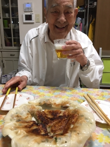 「餃子を作りました」