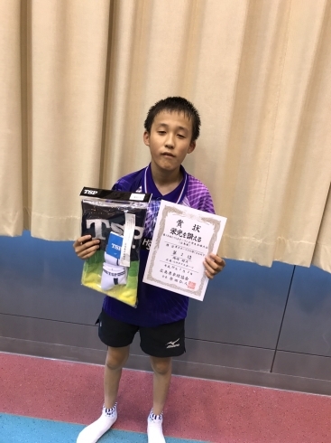 「ひろしまオープン小学生卓球大会(^o^)丿　準優勝!(^^)!」