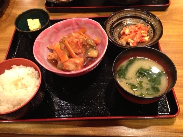 唐揚げ野菜あんかけ定食　800円