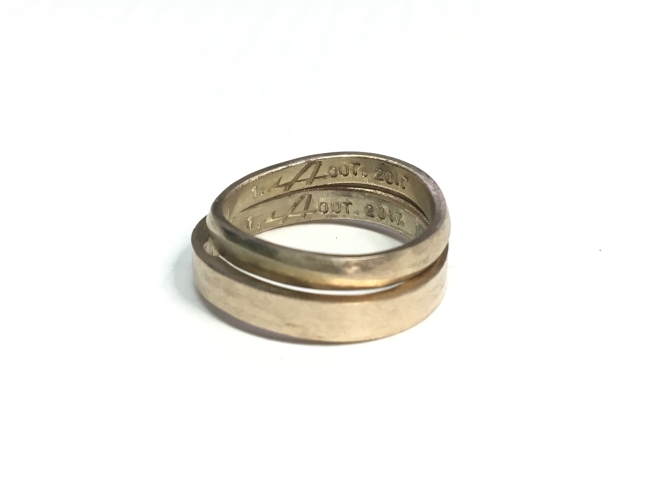 「フルオーダーの結婚指輪　制作状況　　9月１５日　スタジオアルジェント今日の作業机」