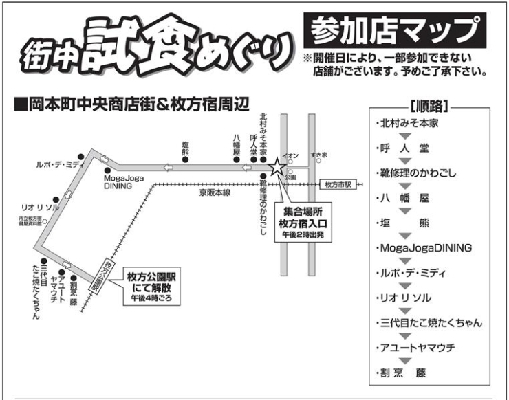 ★枚方宿入口に午後2時（10分前に）集合です！