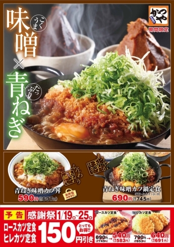 「青ねぎ味噌カツ丼＆定食♪」