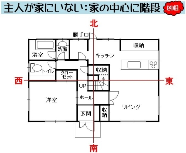 「★主人がいない：家の中心に階段☆」