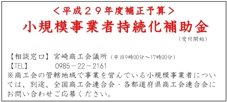 「【補助金情報！】小規模事業者持続化補助金のご案内」