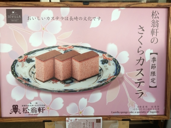 「松翁軒　滑石店　さくらカステラ　季節限定」