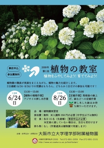 「【植物園】第1回植物の教室　植物をふやしてみよう！育ててみよう！」