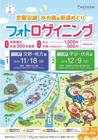 「【参加者募集中】京阪沿線　水の路＆街道めぐり　フォトロゲイニング」