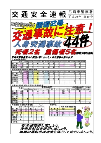 「国道2号　交通事故に注意」