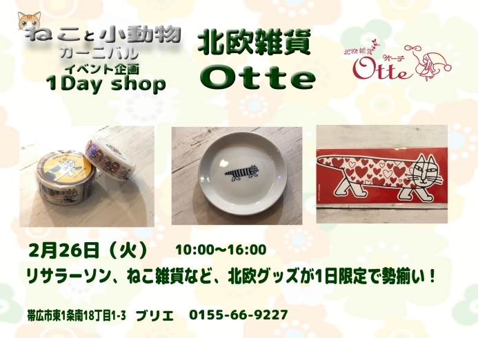 「北欧雑貨Otte 1日限定shop!」