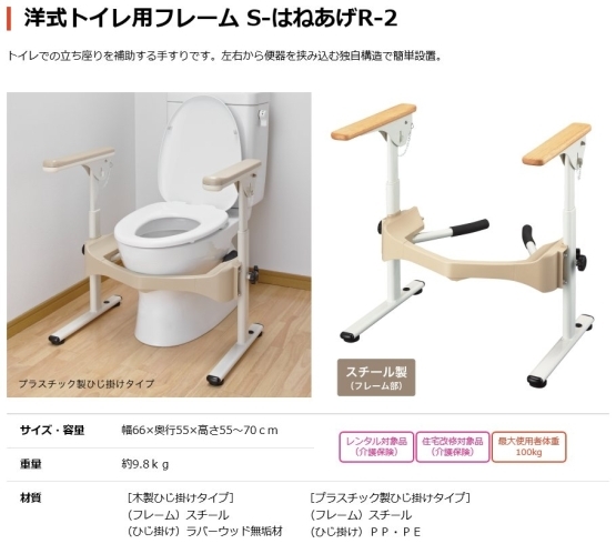 「快適な介護生活のご提案「トイレ用手すり」　福祉用具貸与・介護用品販売・住宅改修」