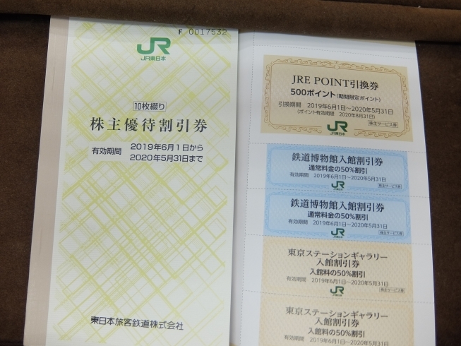 「JR東日本株主優待割引券＆株主サービス券お買取しました。」