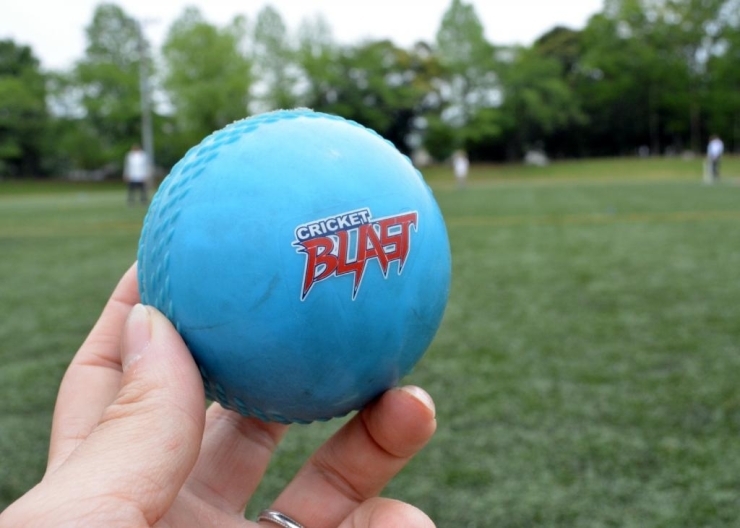 『ボール』<br>体験会で使われていたのはゴム製のもの。<br>子どもの頃に野球で使ったゴムボールのイメージ。<br>体に当たっても痛くなかったです。<br>ちなみにプロの試合などで使われているボールは、コルクの芯にウール糸を巻き皮革で包んだよって代物。<br>野球の硬式ボールより固くカッチカチ、守備の人はそれを素手でキャッチすることにびっくりです。