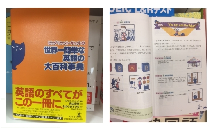 「書籍紹介　『ビッグファットキャットの世界一簡単な英語の大百科事典』現在英語を学んでいる生徒だけでなく、もう一度英語にチャレンジしたい人にもお勧めです。葛西駅そば、個別指導塾葛西TKKアカデミーは生徒に分かりやすい指導を考えます。」