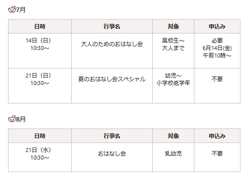 「夜久野分館 [おはなし会]のご案内について」