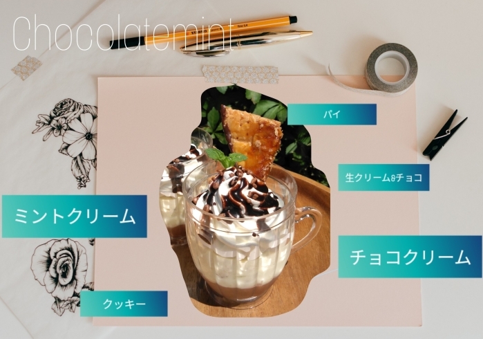 「限定！チョコミントパフェ」