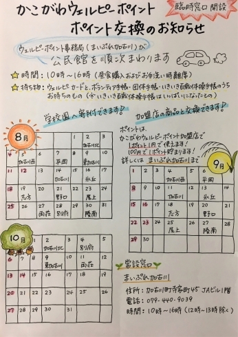 「公民館でウェルピーポイントの臨時窓口を開設します！」