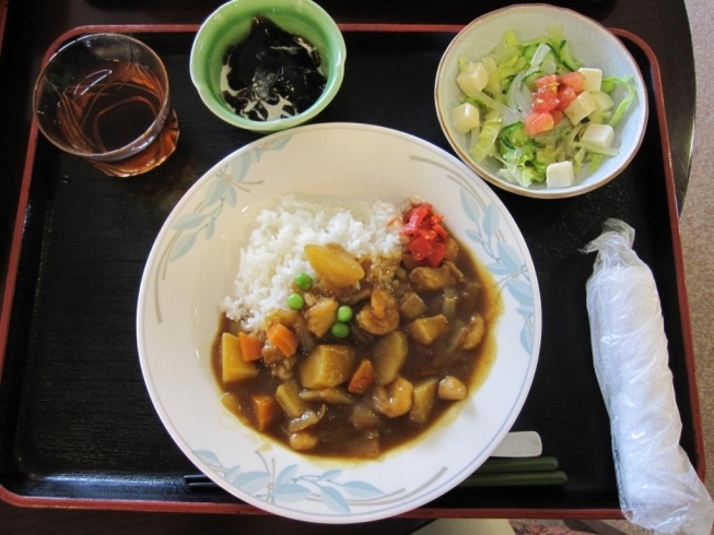 「フーフーしながら夏のカレー　 高住センターから、地産地消の食事を提供されている老人ホーム見学情報です。」