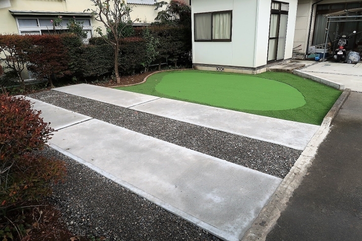 「お庭を駐車スペースと趣味のお庭に改造」