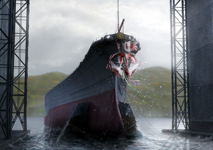 CG画像提供：大和ミュージアム<br>～戦艦「大和」・「武蔵」の進水式をはじめて紹介する企画展を開催～