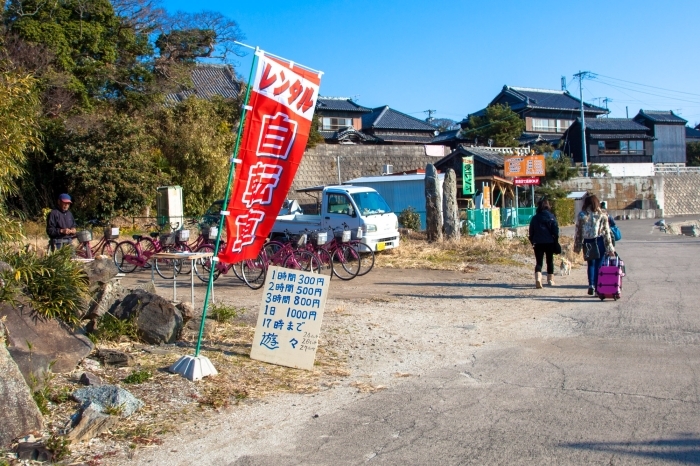 佐久島でのレンタサイクルは主流になりつつある