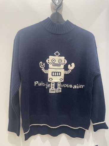 ロボット柄のセーター「バーゲン開催中！ロボットのセーター」