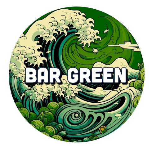 店のロゴ「Bar Green 初投稿　両替町　静岡」