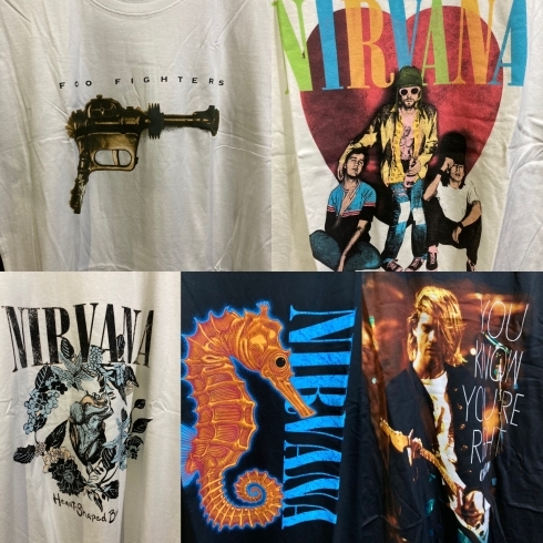 Nirvana「Nirvana他入荷！バンドTシャツ、ロックTシャツをお探しなら。【夜21時まで営業！大須のロック好きな古着屋 ROCKING HORSE】」