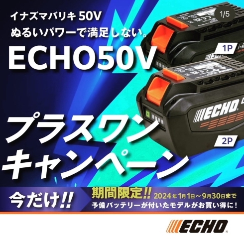 ECHO50Vプラスワンキャンペーン「ECHO 50Vプラスワンキャンペーン✨」