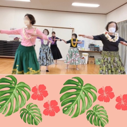 毎回お気に入りのパウスカートで楽しんでいます「那珂川市フラダンス教室　3歳から大人まで　一生楽しめる習い事！　年齢、体力関係なく踊れます！」
