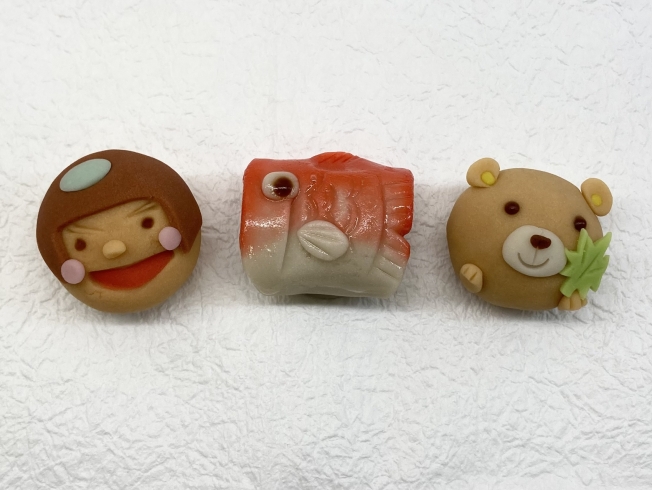 子どもの日上生菓子( ´∀｀)「「こいのぼり」「金太郎」「くまさん」上生菓子販売中♪」
