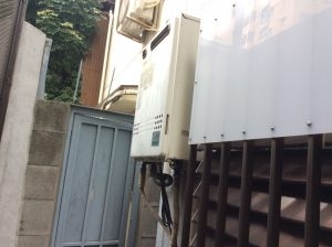 施工前「大阪市北区 Ｏ様邸 ノーリツ給湯器エコジョーズ入れ替え工事」