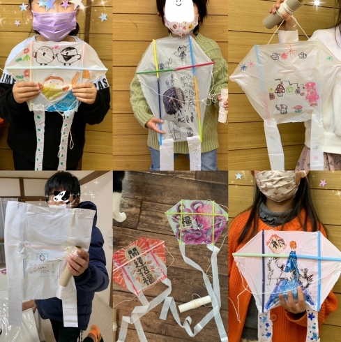 みんなの凧！力作揃い‼️「八千代市　勝田台　こども造形クラス　Enfants de la lune 月の子　新年が始まりました✨✨✨✨」