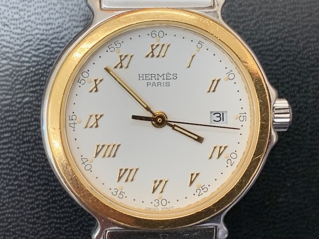 エルメス　キャリック　クオーツ腕時計　高価買取「エルメス　HERMES　クオーツ腕時計　不動　キャリック　お買取りさせて頂きました。　　電池切れ、故障の腕時計は「そのまま」お持ち下さい。　　遺品整理　大口買取歓迎　　大黒屋金町北口店」
