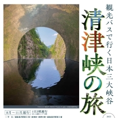 １日２便運行　観光バスで行く日本三大峡谷  清津峡の旅「Tunnel of Light」