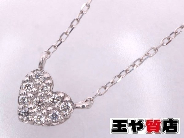 ティアム ティアム ケイウノ ダイヤ0.052ct ハート ネックレス K18WG