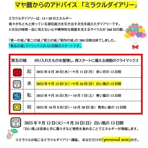 “白い風” の13日間がスタートです「✨️開運✨️【マヤ暦】満月のミラクルウィーク」