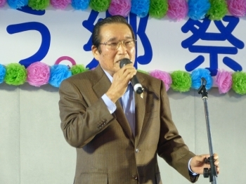 県議会議員　横山忠市氏　「福祉の向上に努めていきたいと強く思っております。」
