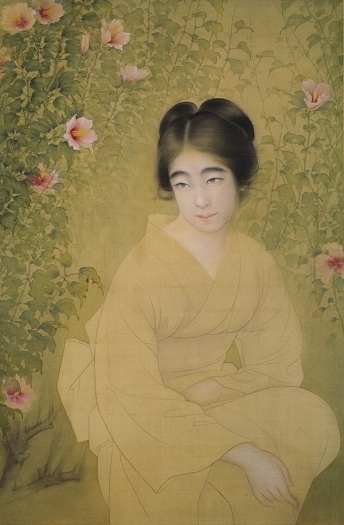 西山翠嶂≪槿花≫大正12（1923）年 絹本着色 日本美術展覧会