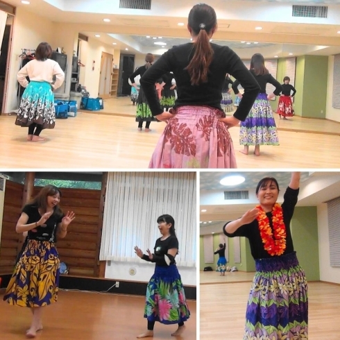 レッスンも仲間たちと一緒に楽しく頑張っています！「那珂川市　フラダンス教室　レイマカナアロハ　無料体験レッスン受付中！」