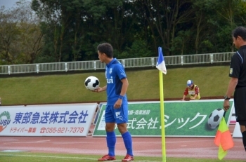 蔵田選手のコーナーキック