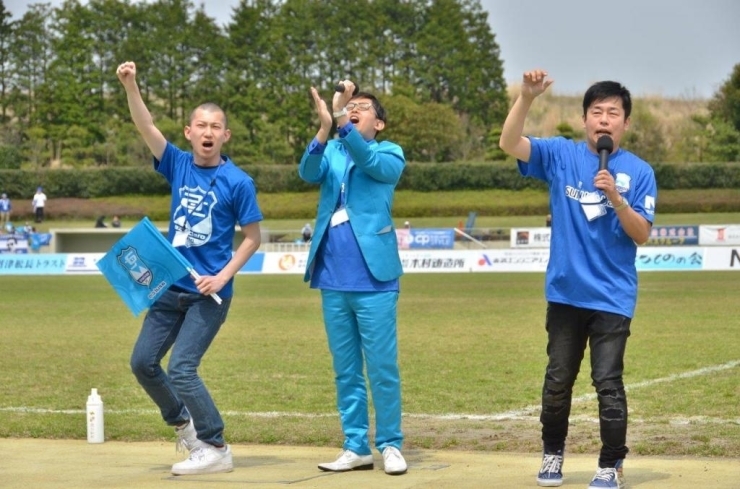 沼津ラクーンよしもと劇場「静岡県住みます芸人」の「ヌマンズ」と「沼津市住みます芸人」の「富士彦さん」に、力強い応援をしていただきました！