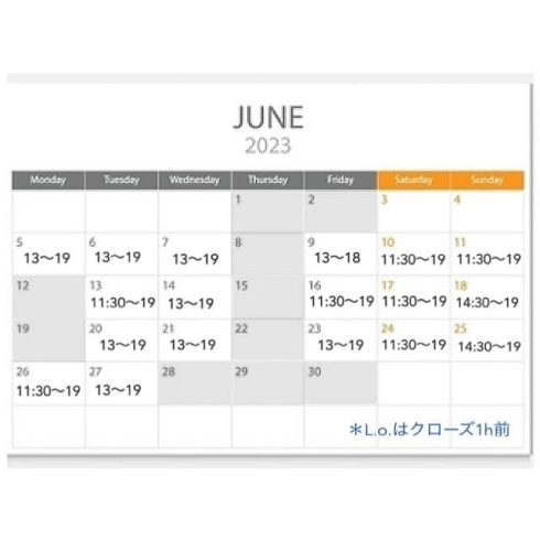 「6月の営業スケジュール」