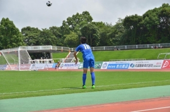 水木選手のロングスロー　すごいパワー！