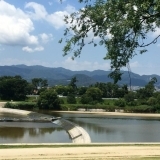 武庫川から望む夏の六甲山