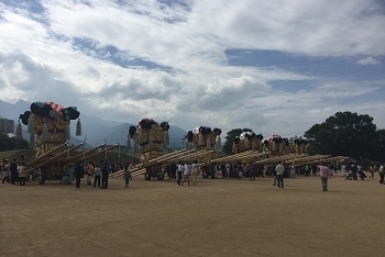 太鼓台が集まってきました！